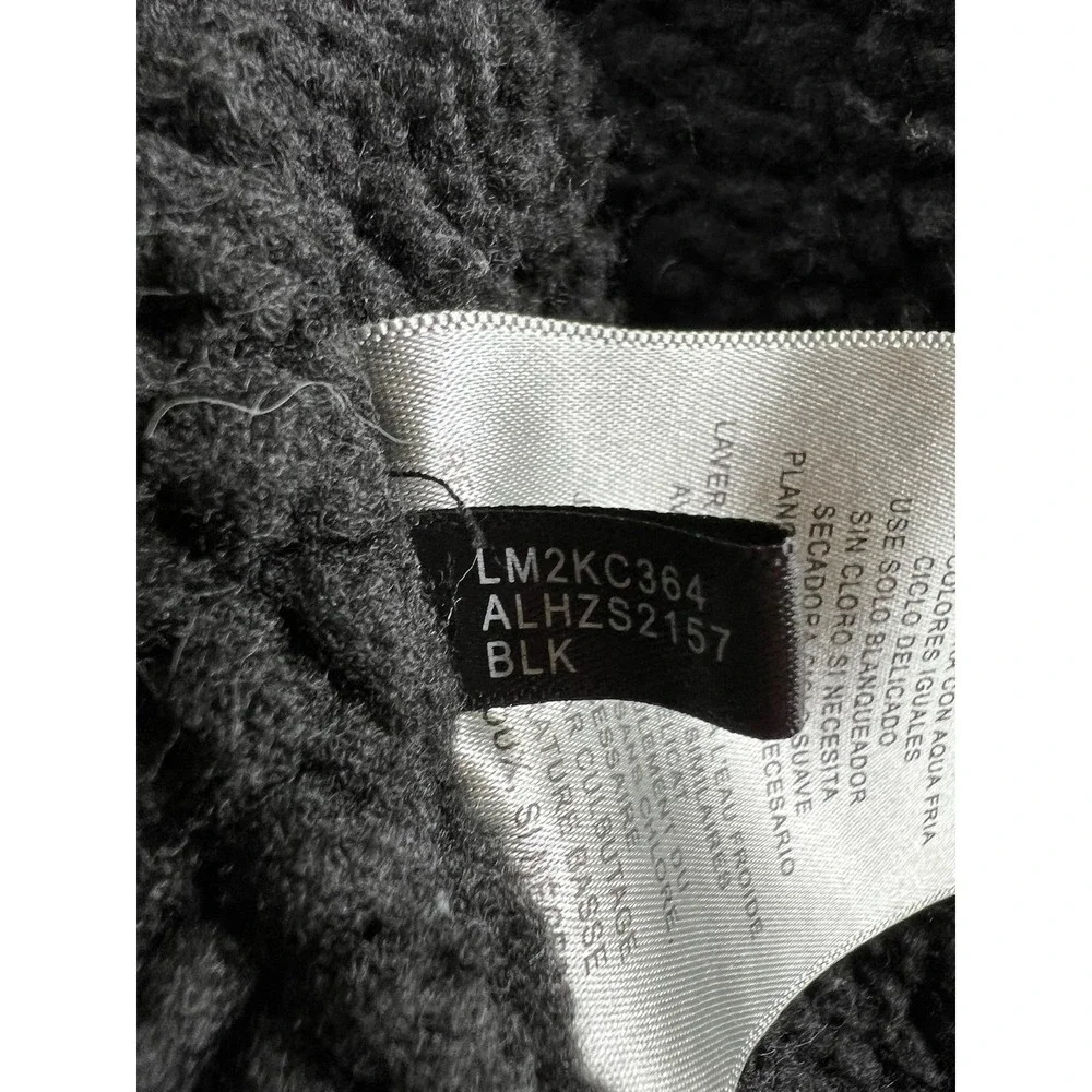 Levis Jacket Mens Large Black Canvas Military Hooded Sherpa Lined Full Zip